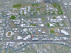 Pathum city Thani Thailand 70km Model 3D