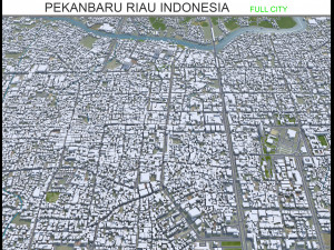 Pekanbaru city Riau Indonesia 35km 3D Model