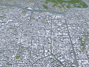 Pekanbaru city Riau Indonesia 35km 3D मॉडल