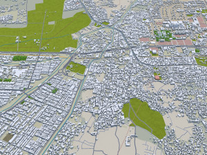 Peshawar city Pakistan 30km 3D Модель