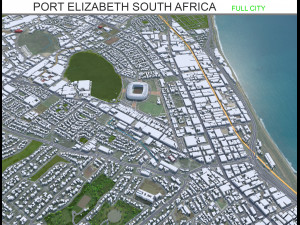 Port Elizabeth city South Africa 40km 3D Model