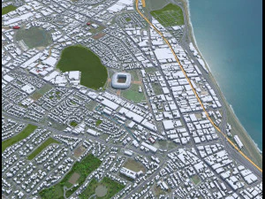 Port Elizabeth city South Africa 40km 3D Model