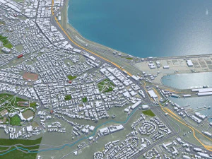 Port Elizabeth city South Africa 40km 3D Model