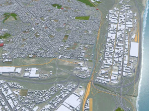 Port Elizabeth city South Africa 40km 3D Model