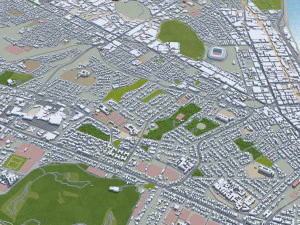 Port Elizabeth city South Africa 40km 3D Model
