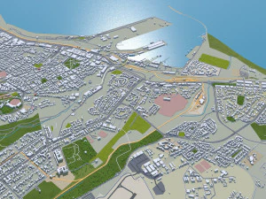 Port Elizabeth city South Africa 40km 3D Model
