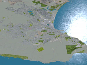 Port Elizabeth city South Africa 40km 3D Model