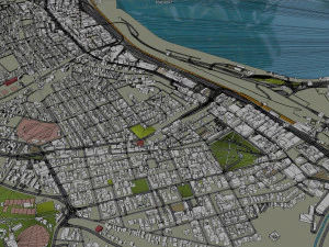 Port Elizabeth city South Africa 40km 3D Model