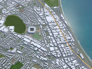 Port Elizabeth city South Africa 40km 3D Model
