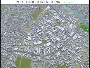 Port Harcourt city Nigeria 30km 3D Model