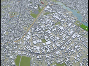 Port Harcourt city Nigeria 30km 3D Model