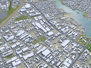 Port Harcourt city Nigeria 30km 3D Модель
