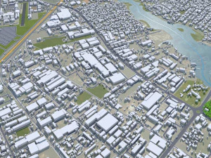 Port Harcourt city Nigeria 30km 3D Model