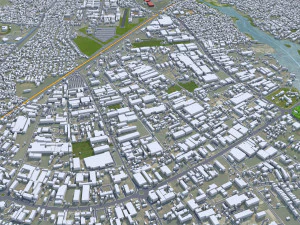 Port Harcourt city Nigeria 30km 3D Model
