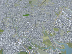 Port Harcourt city Nigeria 30km 3D Model