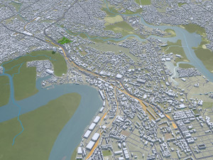 Port Harcourt city Nigeria 30km 3D Модель
