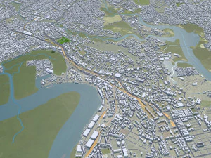 Port Harcourt city Nigeria 30km 3D Model