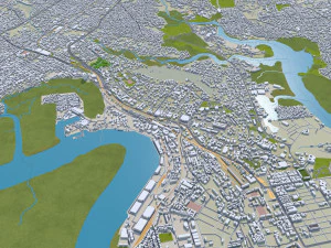 Port Harcourt city Nigeria 30km 3D Model