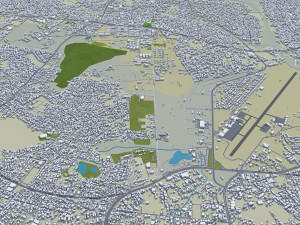 Port Harcourt city Nigeria 30km 3D Модель
