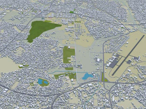 Port Harcourt city Nigeria 30km 3D Model