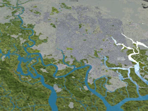 Port Harcourt city Nigeria 30km 3D Model