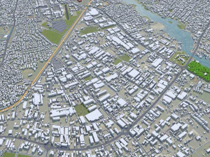 Port Harcourt city Nigeria 30km 3D Model
