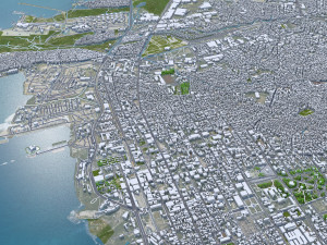 Port au city Prince Haiti 20km 3D Model