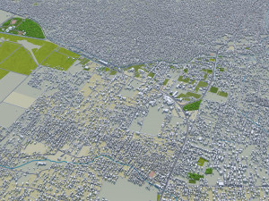Port au city Prince Haiti 20km 3D Model