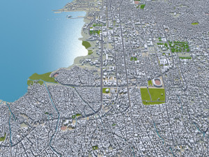 Port au city Prince Haiti 20km 3D Model