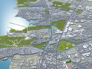 Port au city Prince Haiti 20km 3D Model
