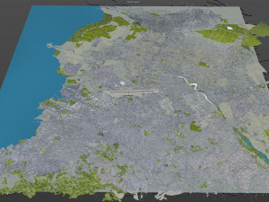 Port au city Prince Haiti 20km 3D Model