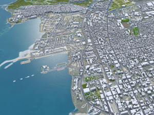 Port au city Prince Haiti 20km 3D Model