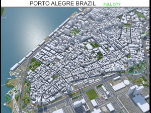 Porto city Alegre Brazil 35km 3D Model