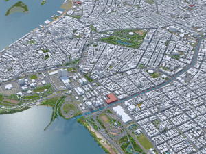 Porto city Alegre Brazil 35km Model 3D
