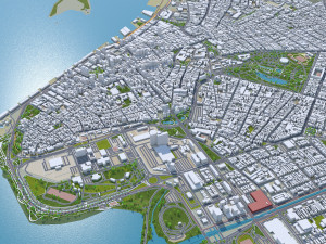 Porto city Alegre Brazil 35km Model 3D