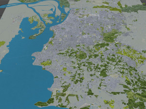 Porto city Alegre Brazil 35km Model 3D