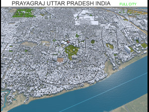 Prayagraj city Uttar Pradesh India 25km 3D 모델