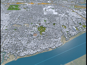 Prayagraj city Uttar Pradesh India 25km Modello 3D