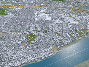 Prayagraj city Uttar Pradesh India 25km Modello 3D