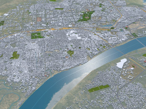 Prayagraj city Uttar Pradesh India 25km Modello 3D