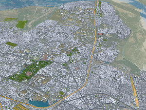 Prayagraj city Uttar Pradesh India 25km Modello 3D