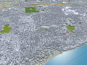 Prayagraj city Uttar Pradesh India 25km Modello 3D