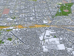 Prayagraj city Uttar Pradesh India 25km Modello 3D