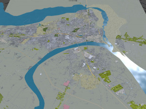 Prayagraj city Uttar Pradesh India 25km Modello 3D