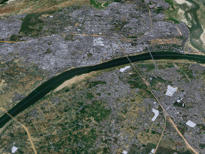 Prayagraj city Uttar Pradesh India 25km Modello 3D