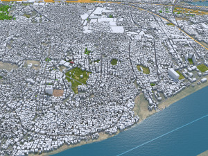 Prayagraj city Uttar Pradesh India 25km Modello 3D