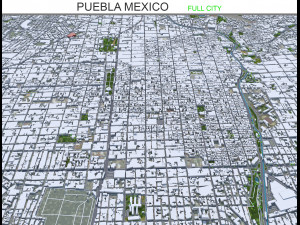 Puebla city Mexico 40km 3D Model
