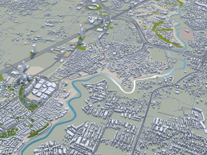 Puebla city Mexico 40km 3D 모델
