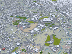 Puebla city Mexico 40km 3D 모델