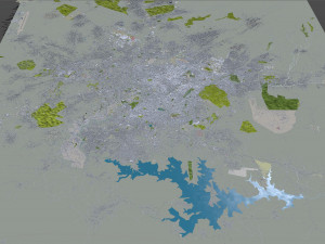 Puebla city Mexico 40km 3D 모델